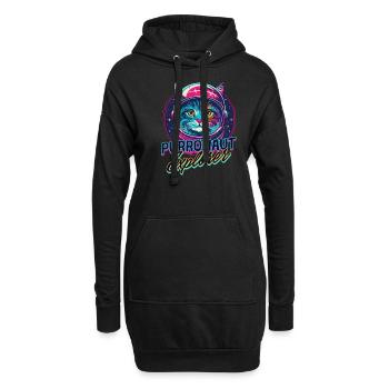 Chat Astronaute Purronaute Explorer - Sweat-shirt à capuche long Femme - noir - Devant