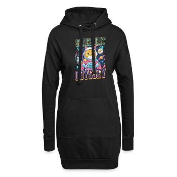 Astronaute de l’espace de l’Odyssée du chat de l’espace - Sweat-shirt à capuche long Femme - noir - Devant
