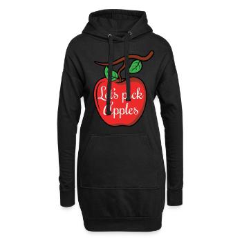 Cueillons de pommes cueillir des pommes Cueillette d’amour - Sweat-shirt à capuche long Femme - noir - Devant