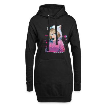 Anime Manga Hard Techno Dark Tekno - Sweat-shirt à capuche long Femme - noir - Devant