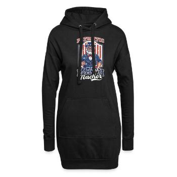 4. Juli Mathelehrer Patriotisch Vintage Retro - Hoodie-Kleid - Schwarz - Vorne