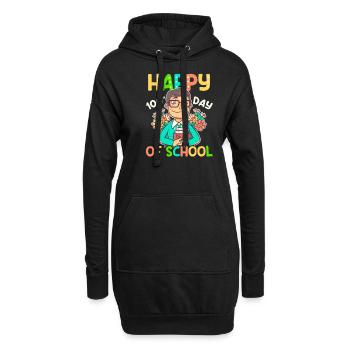 100 jours d’enseignant heureux 100 jours d’école - Sweat-shirt à capuche long Femme - noir - Devant