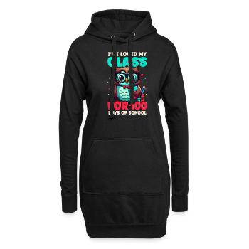 100 Days Of School Teacher Loved My Class Owl - Hoodie Dress - black - Front