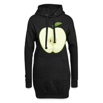 Pomme Cueillette Tranche De Pomme Beurre Cueilleur Pomme - Sweat-shirt à capuche long Femme - noir - Devant