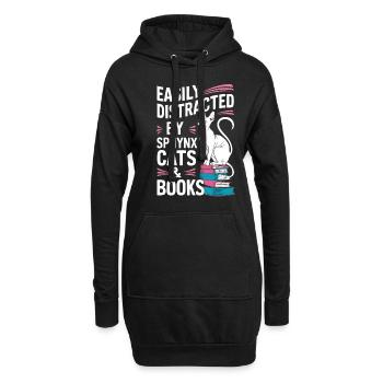Katze Sphynx Geschenk - Hoodie-Kleid - Schwarz - Vorne