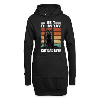 Bombay Dad Cat - Sweat-shirt à capuche long Femme - noir - Devant