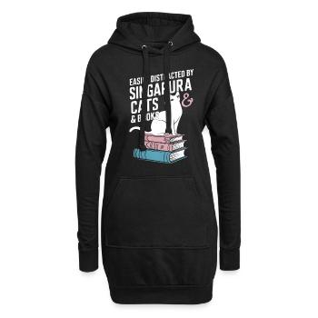 Katze Singapura Geschenk - Hoodie-Kleid - Schwarz - Vorne