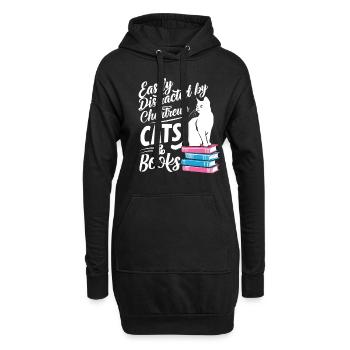 Katze Chartreux Geschenk - Hoodie-Kleid - Schwarz - Vorne