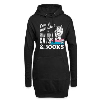 Katze Ragamuffin Geschenk - Hoodie-Kleid - Schwarz - Vorne