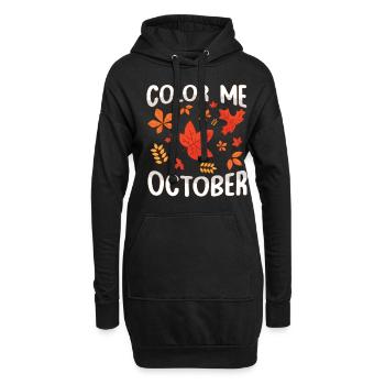 Color Me Oktober Blatt Peeper Leaf Peeping - Hoodie-Kleid - Schwarz - Vorne