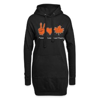 Blattgucker Laub Frieden Liebe Blattgucken - Hoodie-Kleid - Schwarz - Vorne