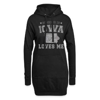 Jemand in Iowa liebt mich Grunge - Hoodie-Kleid - Schwarz - Vorne