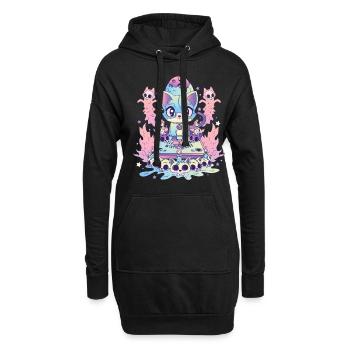 Niedliche Katze Ouija Kawaii Okkult Satanisch Pastell Gothic - Hoodie-Kleid - Schwarz - Vorne