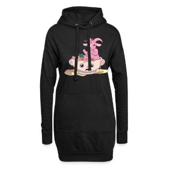 Nouilles Baphomet Occulte Satanique Pastel Gothique - Sweat-shirt à capuche long Femme - noir - Devant