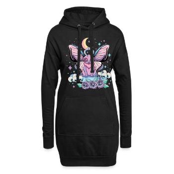 Moth Man Kawaii Occulte Satanique Pastel - Sweat-shirt à capuche long Femme - noir - Devant