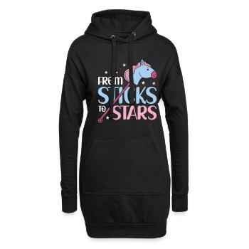 Des bâtons aux étoiles - Hobby Horse Steckenpferd - Sweat-shirt à capuche long Femme - noir - Devant