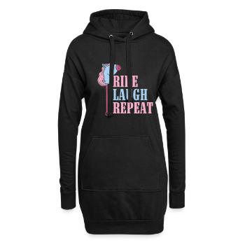 Ride Laugh Repeat - Hobby Horse Steckenpferd - Hoodie-Kleid - Schwarz - Vorne