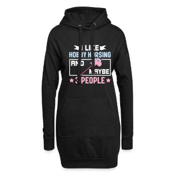 I Like Hobby Horsing & 3 People - Hobby Horse - Hoodie-Kleid - Schwarz - Vorne