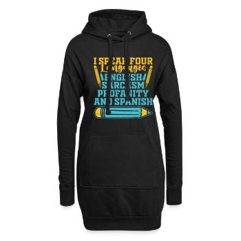 Professeur de langues étrangères École Professeurs de langues - Sweat-shirt à capuche long Femme - noir - Devant