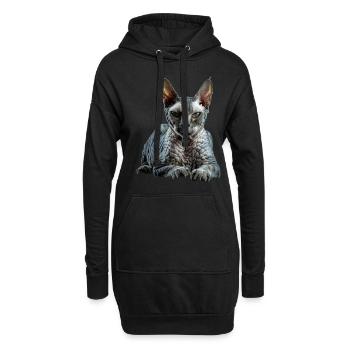 Devon Rex - Hoodie Dress - black - Front