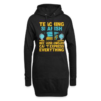 Professeur de langues étrangères École Professeurs de langues - Sweat-shirt à capuche long Femme - noir - Devant