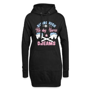 Hobby Horse Dreams - Hobby Horse Steckenpferd - Hoodie-Kleid - Schwarz - Vorne