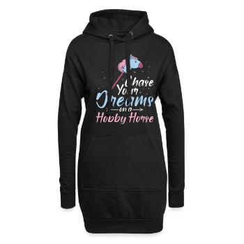 Chase your Dreams - Hobby Horse Steckenpferd - Hoodie-Kleid - Schwarz - Vorne