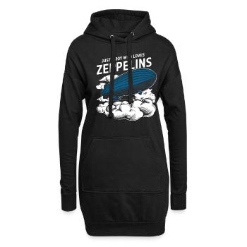 Luftschiff Zeppelin Geschenk - Hoodie-Kleid - Schwarz - Vorne
