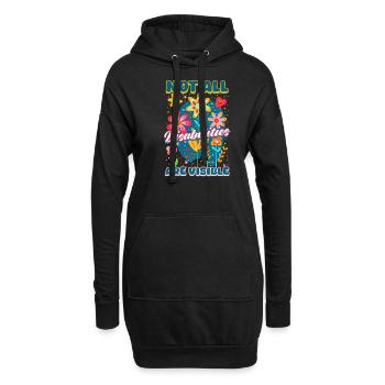 Unsichtbare Behinderung Nicht alle sind sichtbar - Hoodie-Kleid - Schwarz - Vorne