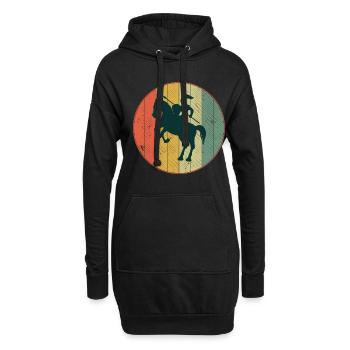 Rétro Vintage Chevalier Joute Ren Faire - Sweat-shirt à capuche long Femme - noir - Devant
