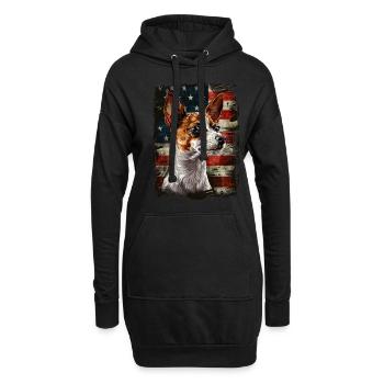 Toy Fox Terrier - Amerika Usa - Hoodie-Kleid - Schwarz - Vorne