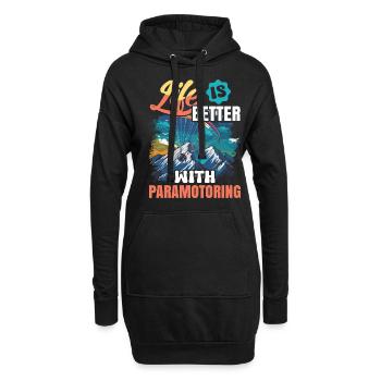 Flugschirm motorschirm paramotoring - Hoodie-Kleid - Schwarz - Vorne