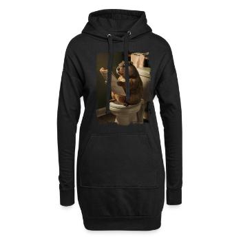 Murmeltiertoilette Geschenk - Hoodie-Kleid - Schwarz - Vorne