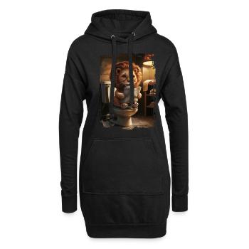 Löwentoilette Geschenk - Hoodie-Kleid - Schwarz - Vorne