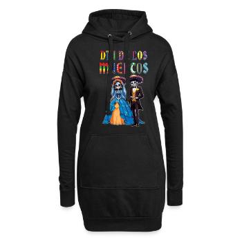 Skelett Paar passend Halloween Muertos - Hoodie-Kleid - Schwarz - Vorne