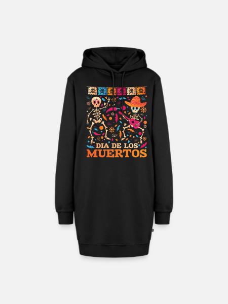 Dia De Los Muertos Tag Des Toten Halloween Party - Hoodie-Kleid - Schwarz
