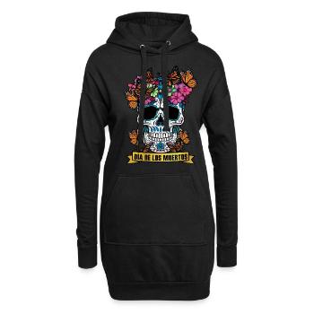 Dia De Los Muertos Tag Des Toten Halloween - Hoodie-Kleid - Schwarz - Vorne