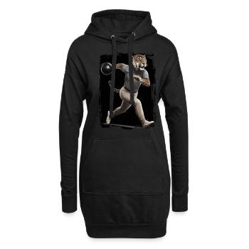 Jaguar beim Bowling Geschenk - Hoodie-Kleid - Schwarz - Vorne