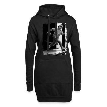 Erdmännchen spielt Bowling Geschenk - Hoodie-Kleid - Schwarz - Vorne