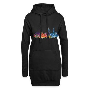 Nienburg_Weser - Sweat-shirt à capuche long Femme - noir - Devant