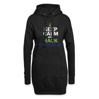 Gardez votre calme et piratez de manière éthique - Ethical Hacker - Sweat-shirt à capuche long Femme - noir - Devant