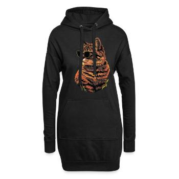Ragdoll-Katzen-Sonnenbrille Geschenk - Hoodie-Kleid - Schwarz - Vorne