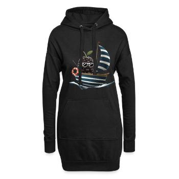 Obst Brombeeren Bootfahren Geschenk - Hoodie-Kleid - Schwarz - Vorne