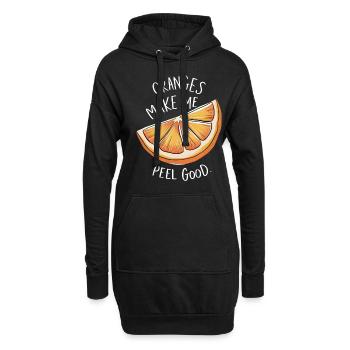 Lustiges Orangenfrucht Geschenk - Hoodie-Kleid - Schwarz - Vorne