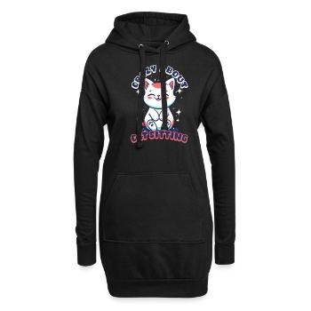 Cat Sitter Fou de Catsitting - Sweat-shirt à capuche long Femme - noir - Devant
