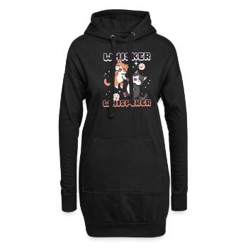 Cat Sitter Moustache Chuchoteur - Sweat-shirt à capuche long Femme - noir - Devant