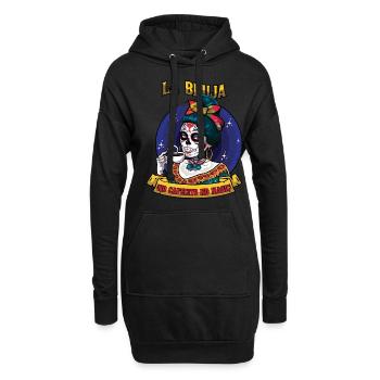Pas de café Pas de Muertos magique Jour des morts - Sweat-shirt à capuche long Femme - noir - Devant