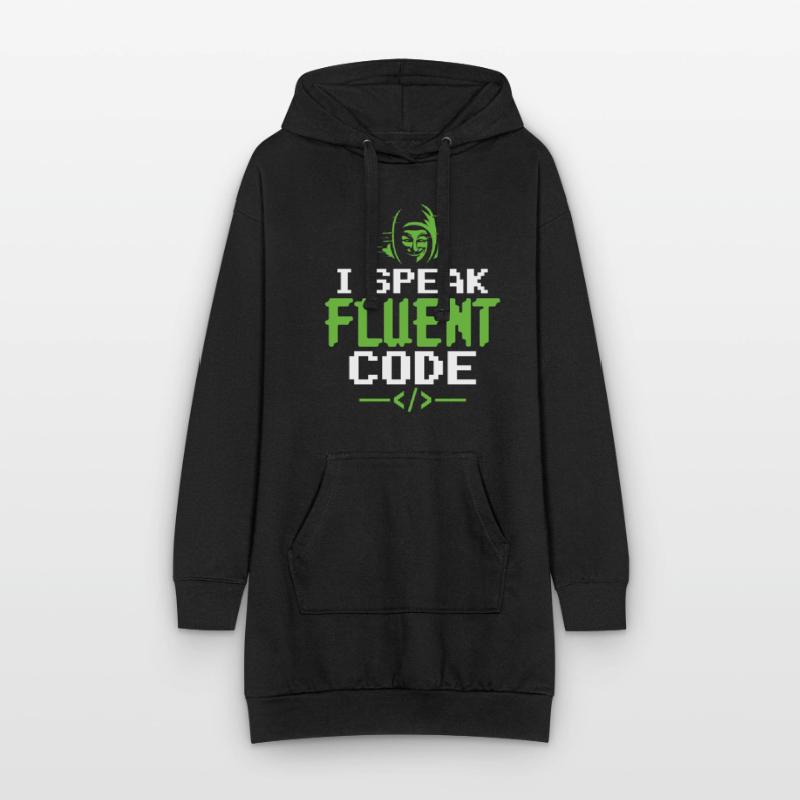 I Speak Fluent Code - Hacker éthique Cybersécurité Sweat-shirt à capuche long Femme
