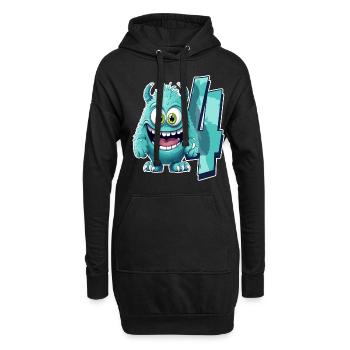 Conception de monstres pour enfants – quatre ans - Sweat-shirt à capuche long Femme - noir - Devant