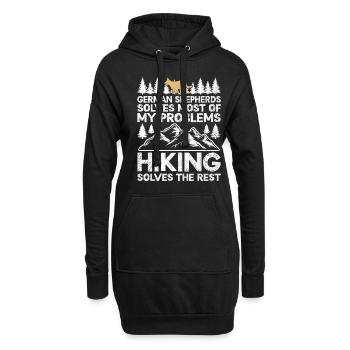 German Shepherds résout la plupart de mes problèmes de randonnée - Sweat-shirt à capuche long Femme - noir - Devant